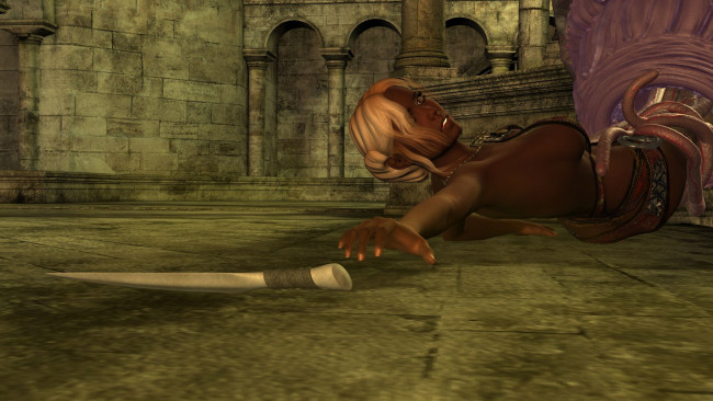 Обои картинки фото 3д графика, фантазия , fantasy, фон, взгляд, девушка