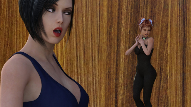 Обои картинки фото 3д графика, фантазия , fantasy, взгляд, девушки, фон