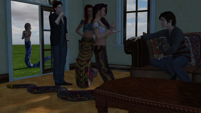 Обои картинки фото 3д графика, существа , creatures, фон, взгляд, девушка