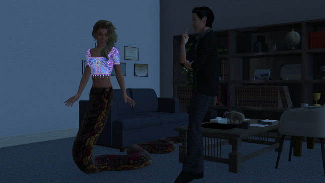 Обои картинки фото 3д графика, существа , creatures, фон, взгляд, девушка