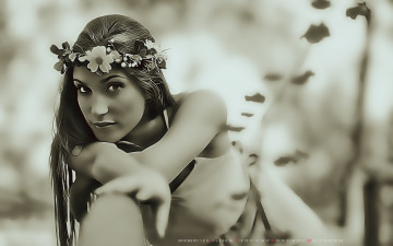 Картинка календари компьютерный+дизайн девушка цветы венок взгляд женщина calendar 2019