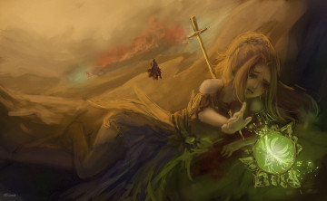 Картинка фэнтези девушки девушка слезы рана магия