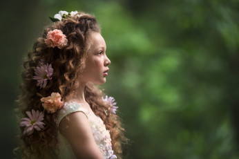 Картинка разное дети девочка волосы цветы