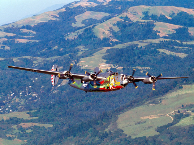 Обои картинки фото авиация, боевые, самолёты, consolidated b-24 liberator