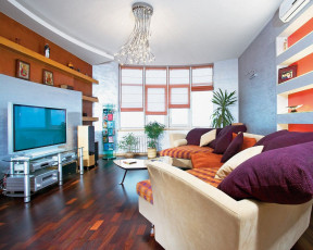 обоя интерьер, гостиная