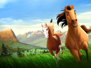 обоя мультфильмы, spirit, stallion, of, the, cimarron