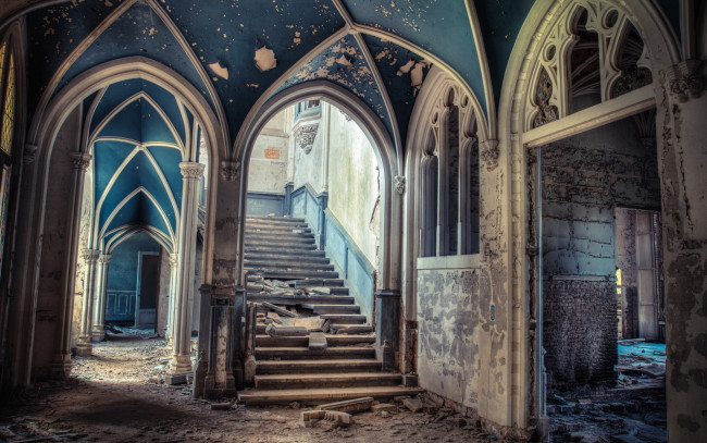 Обои картинки фото разное, развалины, руины, металлолом, храм