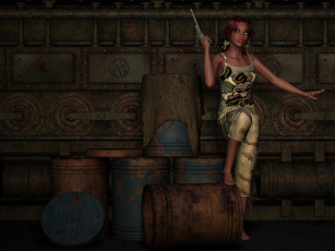 Картинка 3д+графика фантазия+ fantasy взгляд девушка оружие