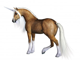 Картинка 3д+графика животные+ animals фон единорог