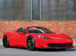 обоя автомобили, ferrari, 458, spider, 2014г, красный, mec, design