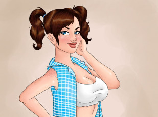 Картинка рисованные люди взгляд фон девушка