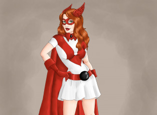 Картинка рисованные люди взгляд девушка супермен фон