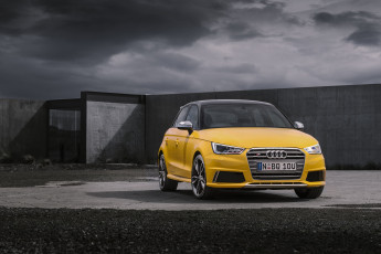 обоя автомобили, audi, желтый, 2014г, au-spec, sportback, s1