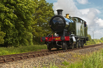 Картинка техника паровозы рельсы железная дорога паровоз