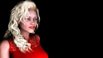 Картинка 3д+графика портрет+ portraits блондинка девушка фон взгляд