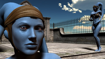 Картинка 3д+графика существа+ creatures фон взгляд халк облака забор