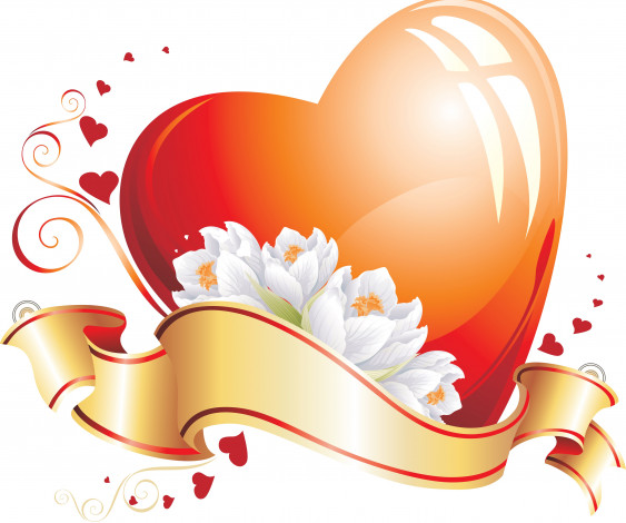 Обои картинки фото векторная графика, сердечки, фон, цветы, сердечко