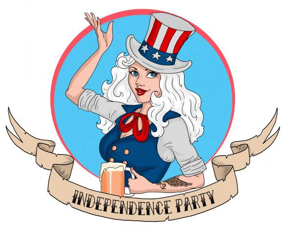 Обои картинки фото рисованные, люди, бокал, шляпа, девушка, взгляд, фон, пиво