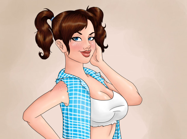 Обои картинки фото рисованные, люди, взгляд, фон, девушка