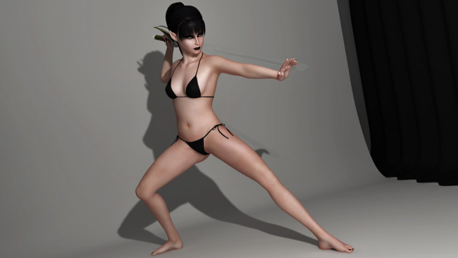 Обои картинки фото 3д графика, эльфы , elves, фон, меч, взгляд, эльфийка