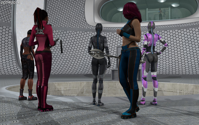 Обои картинки фото 3д графика, фантазия , fantasy, взгляд, девушки