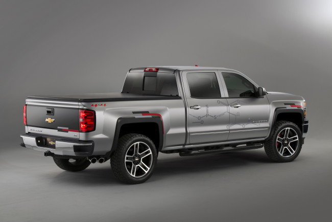 Обои картинки фото автомобили, chevrolet, 2014, серый, silverado, concept, toughnology