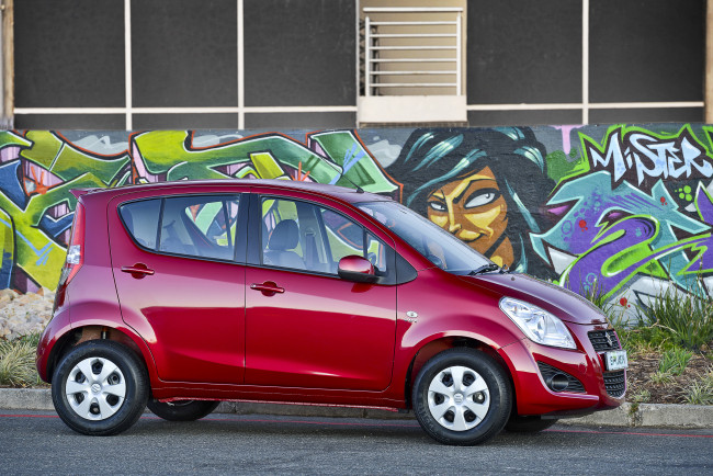 Обои картинки фото автомобили, suzuki, splash, za-spec, 2014г, красный