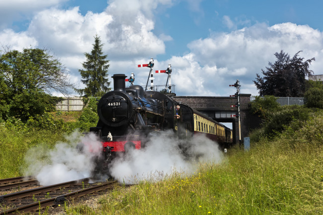 Обои картинки фото техника, паровозы, паровоз, рельсы, железная, дорога