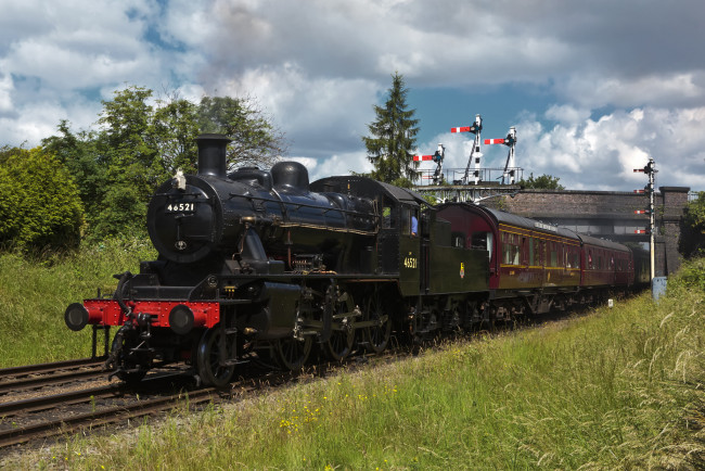 Обои картинки фото техника, паровозы, железная, паровоз, рельсы, дорога