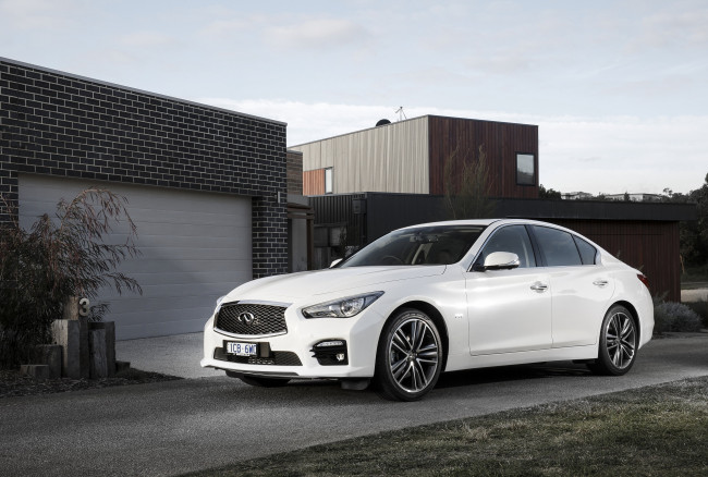 Обои картинки фото автомобили, infiniti, 2-0t, q50, светлый, 2014г, v37, au-spec