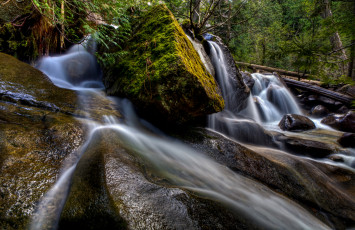 Картинка природа водопады лес река водопад