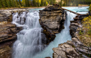 Картинка природа водопады лес река водопад