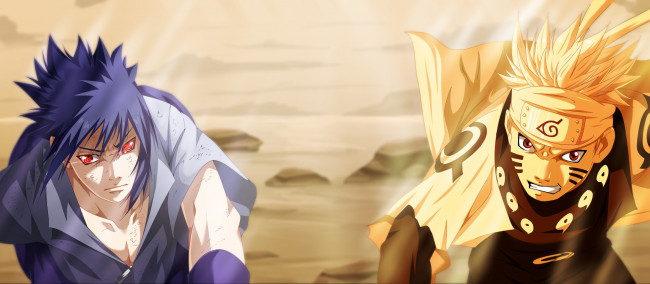 Обои картинки фото аниме, naruto, by, designerrenan, shippuden, uchiha, sasuke, uzumaki