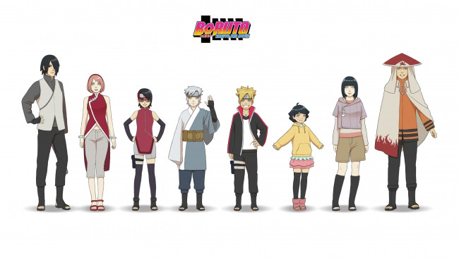 Обои картинки фото аниме, naruto, uchiha, sasuke, nanadaime, hokage, uzumaki, hyuuga, hinata, hiamwari, boruto, sarada, mizuki, haruno, sakura, by, verauko, the, movie