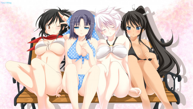 Обои картинки фото аниме, unknown,  другое, группа, девушки, арт, senran, kagura, facu10mag