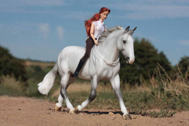 Обои картинки фото разное, игрушки, всадница, кукла, конь