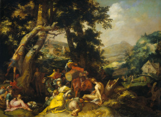 Картинка рисованное живопись мифология проповедь иоанна крестителя абрахам блумарт картина религия