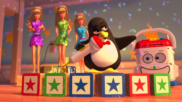 Картинка мультфильмы toy+story+2 кубик кукла пингвин игрушка микрофон
