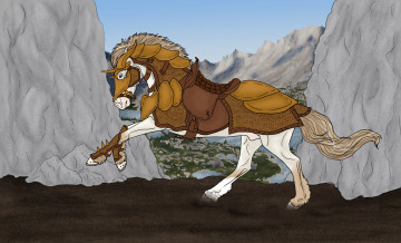 Картинка рисованное животные +лошади фон лошадь