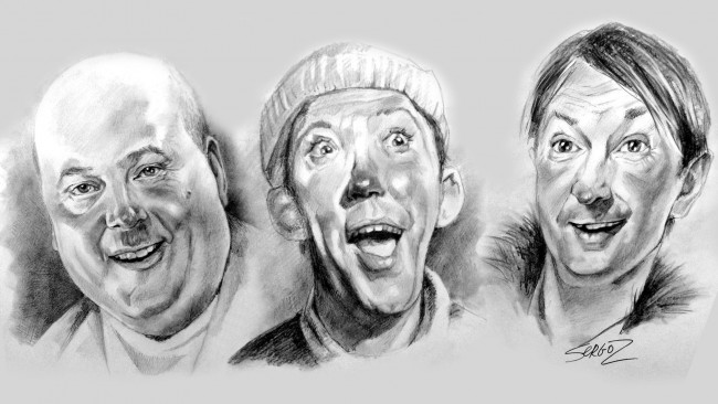 Обои картинки фото рисованное, люди, бывалый, никулин, моргунов, балбес, вицин, трус