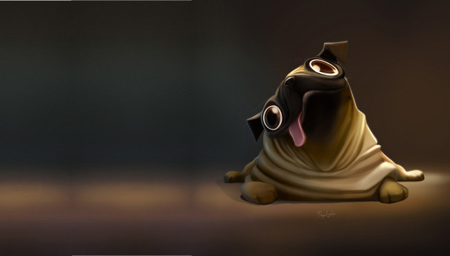 Обои картинки фото рисованное, животные,  собаки, собачка, арт, настроение