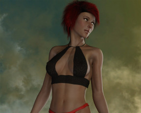 Картинка 3д+графика люди+ people взгляд девушка фон