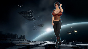 Картинка 3д+графика фантазия+ fantasy фон взгляд девушка