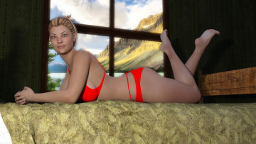 Картинка 3д+графика люди+ people фон взгляд девушка