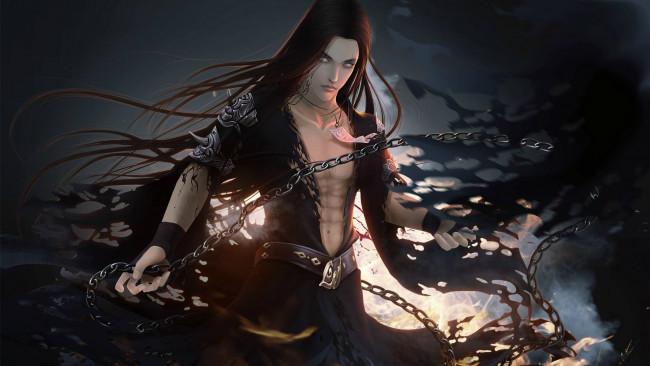 Обои картинки фото фэнтези, ,  , я, цепи, вэнь нин