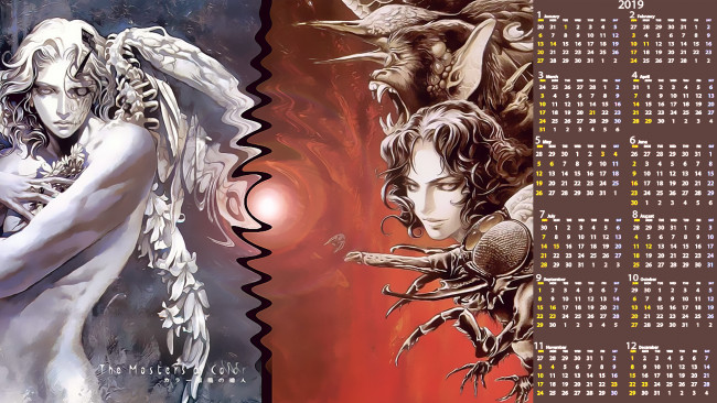 Обои картинки фото календари, фэнтези, лицо, существо