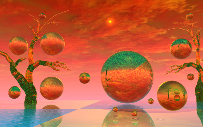 Обои картинки фото 3д графика, шары , balls, шары, фон