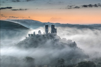 Картинка corfe+castle dorset города замки+англии corfe castle
