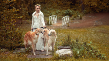 Картинка девушки -+блондинки +светловолосые коса блондинка собаки