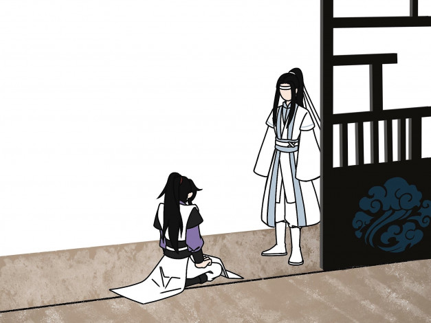 Обои картинки фото аниме, mo dao zu shi, вэй, усянь, лань, ванцзи, наказание